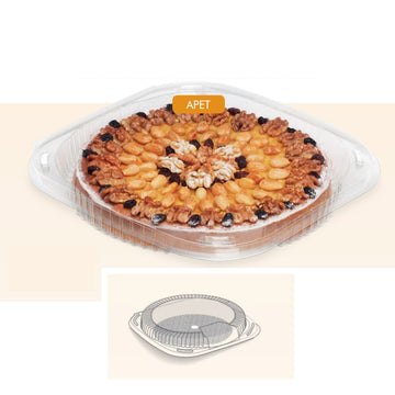 Porta torta di plastica, pieno e disegno tecnico